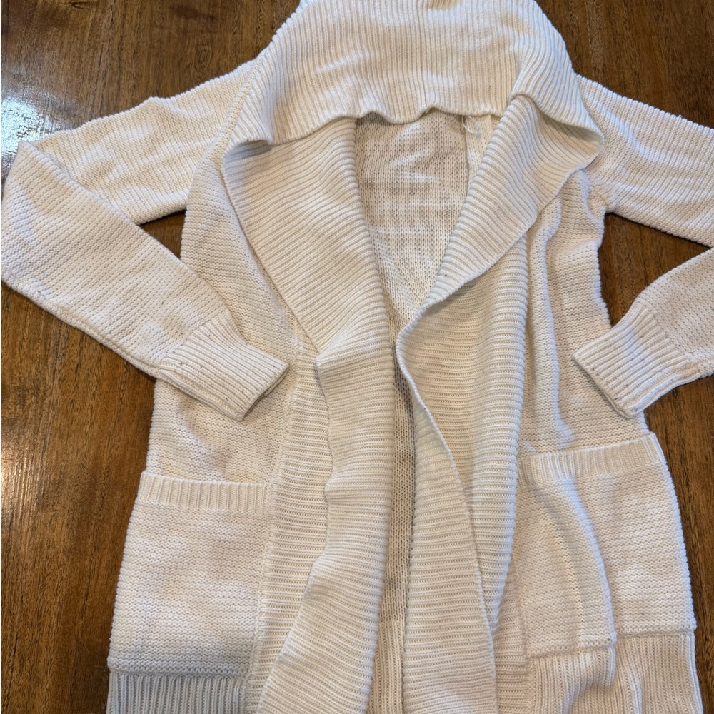 Ardene XS Cream Long Sleeve Cardigan Sweater Open Front